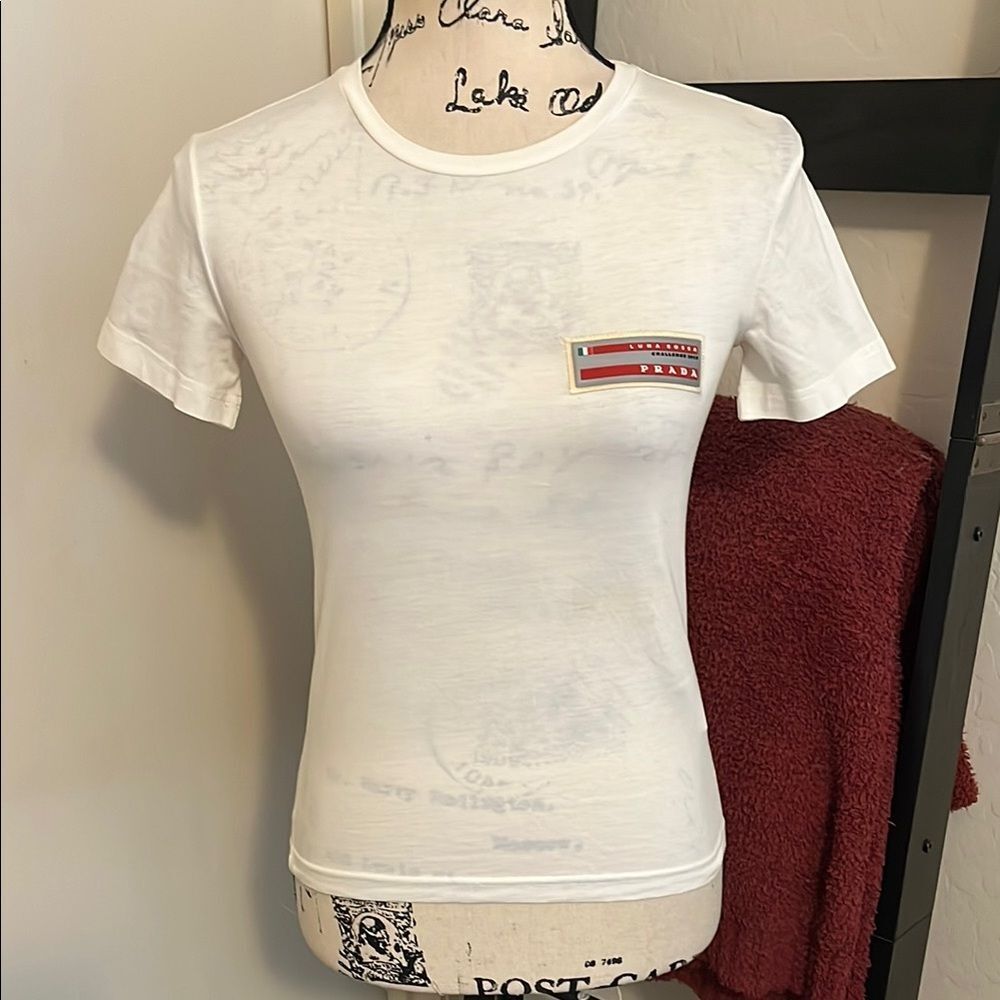 Prada Kids White Short Sleeve Logo Pullover T-Shirt Casual Luxury
